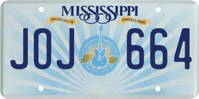MS license plate JOJ664