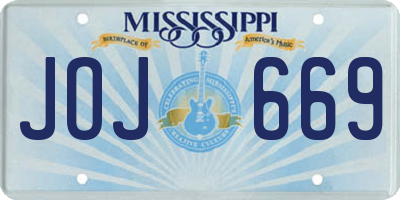 MS license plate JOJ669