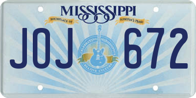 MS license plate JOJ672