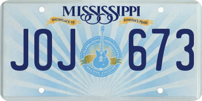 MS license plate JOJ673