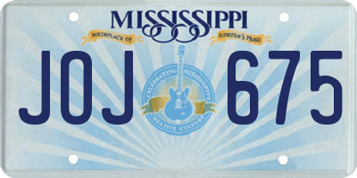 MS license plate JOJ675