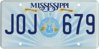 MS license plate JOJ679