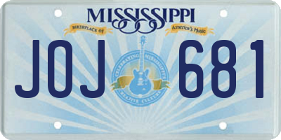 MS license plate JOJ681