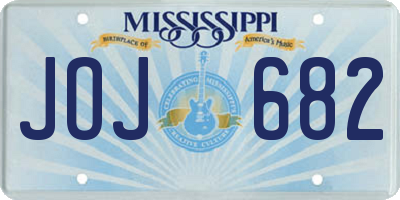 MS license plate JOJ682