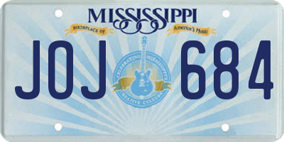 MS license plate JOJ684
