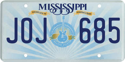 MS license plate JOJ685