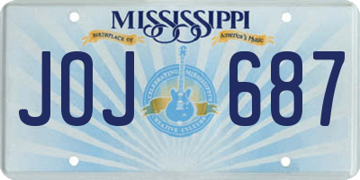 MS license plate JOJ687