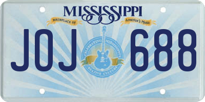 MS license plate JOJ688