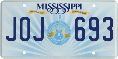 MS license plate JOJ693