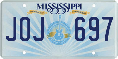 MS license plate JOJ697