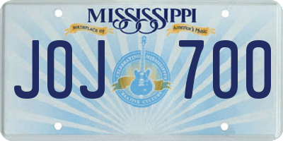 MS license plate JOJ700