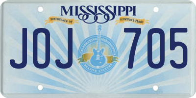 MS license plate JOJ705