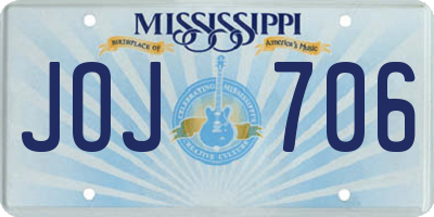 MS license plate JOJ706