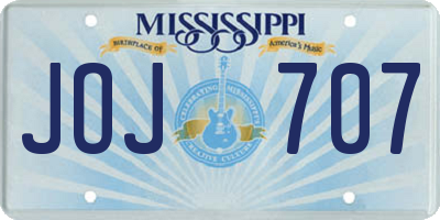 MS license plate JOJ707