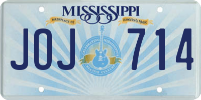 MS license plate JOJ714