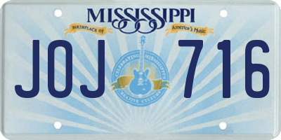 MS license plate JOJ716