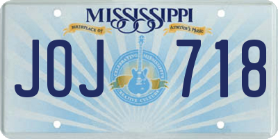 MS license plate JOJ718