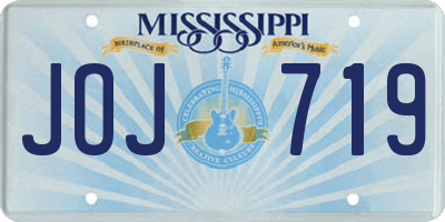MS license plate JOJ719