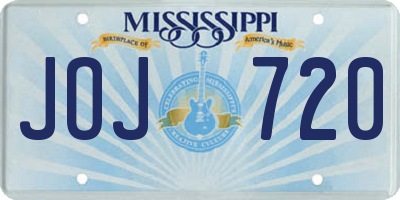 MS license plate JOJ720