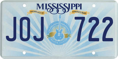 MS license plate JOJ722