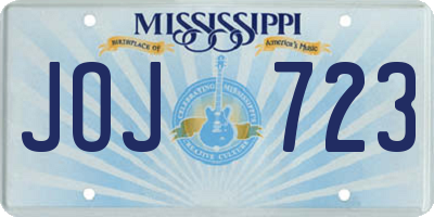 MS license plate JOJ723