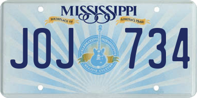 MS license plate JOJ734