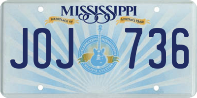 MS license plate JOJ736