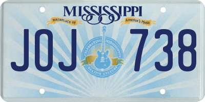 MS license plate JOJ738