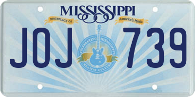 MS license plate JOJ739
