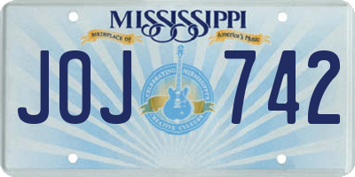 MS license plate JOJ742
