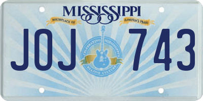MS license plate JOJ743
