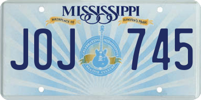 MS license plate JOJ745