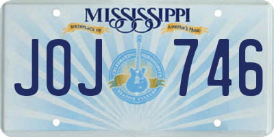 MS license plate JOJ746