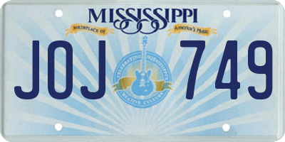 MS license plate JOJ749