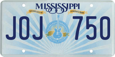 MS license plate JOJ750
