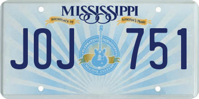 MS license plate JOJ751