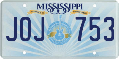 MS license plate JOJ753