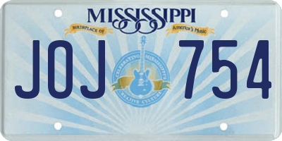 MS license plate JOJ754