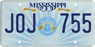 MS license plate JOJ755
