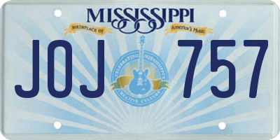 MS license plate JOJ757