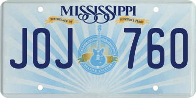 MS license plate JOJ760
