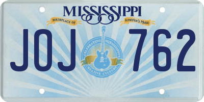 MS license plate JOJ762