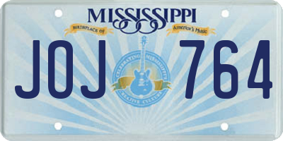 MS license plate JOJ764