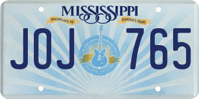 MS license plate JOJ765