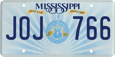 MS license plate JOJ766