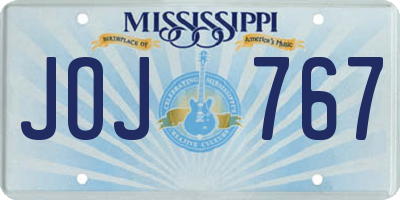 MS license plate JOJ767