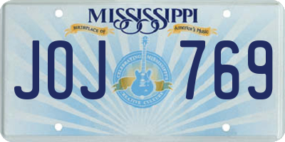 MS license plate JOJ769