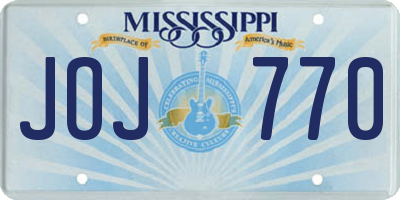 MS license plate JOJ770