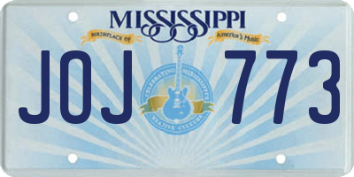MS license plate JOJ773
