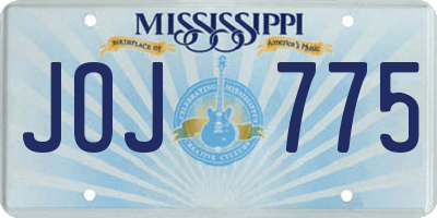 MS license plate JOJ775